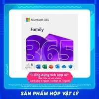 Phần mềm Microsoft 365 Family | 12 tháng | Dành cho tối đa 6 người | 5 thiết bị/tài khoản| Word, Excel, PowerPoint | 1TB OneDrive