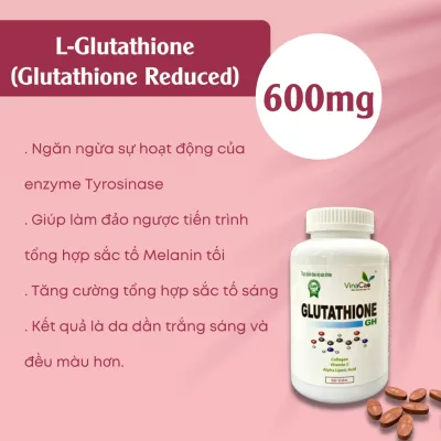 Viên uống trắng da mờ thâm nám Glutathione Collagen GH 1200mg/ngày Vinacao hộp 60v