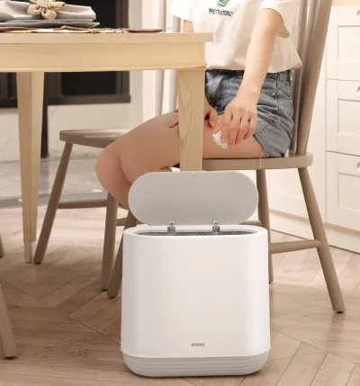Thùng Rác ECOCO Cao Cấp 8L-12L, Thùng Rác ECOCO E2244 Nắp Kín Đựng Rác Nhà Vệ Sinh, Nhà Bếp