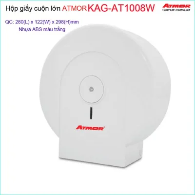 Hộp đựng giấy cuộn lớn, hộp giấy vệ sinh Atmor màu trắng KAG-AT1008W