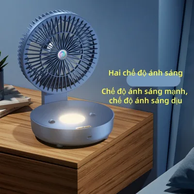 Electric foldable mini pocket desk Wall fan with night light plush indoor and home toilet-NIEVE