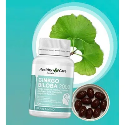 Thực phẩm chức năng Bổ não Ginkgo Biloba 2000 Healthy Care chính hãng Úc giúp tăng cường tuần hoàn não 100 viên