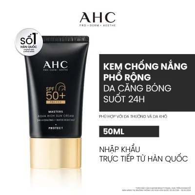 Kem chống nắng AHC phổ rộng 400nm căng mướt da chuẩn Hàn (50 ml) Masters Aqua Rich Sun Cream