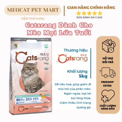 Hạt Catsrang cho mèo bao 5KG hỗ trợ tiêu hóa giúp mượt lông cho mèo mọi lứa tuổi