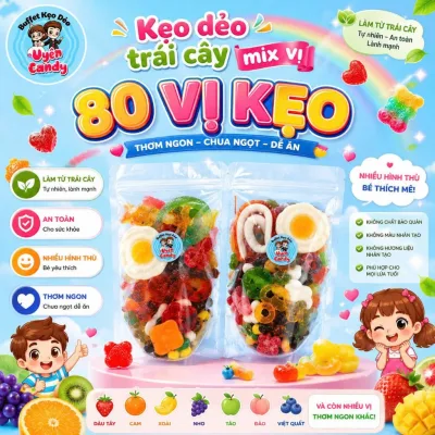 Kẹo Dẻo Cao Cấp Tự Chọn, Shop Có Mix Theo Yêu Cầu, Mix Trên 70 Mẫu Kẹo, Bánh kẹo Tết 2026