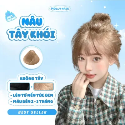 Thuốc Nhuộm Tóc Màu NÂU TÂY KHÓI, KHÔNG TẨY - MOLLY HAIR