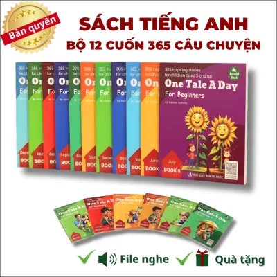 Combo 12 cuốn One Tale a Day for Beginners - 365 câu chuyện truyền cảm hứng bản Tiếng Anh kèm file nghe
