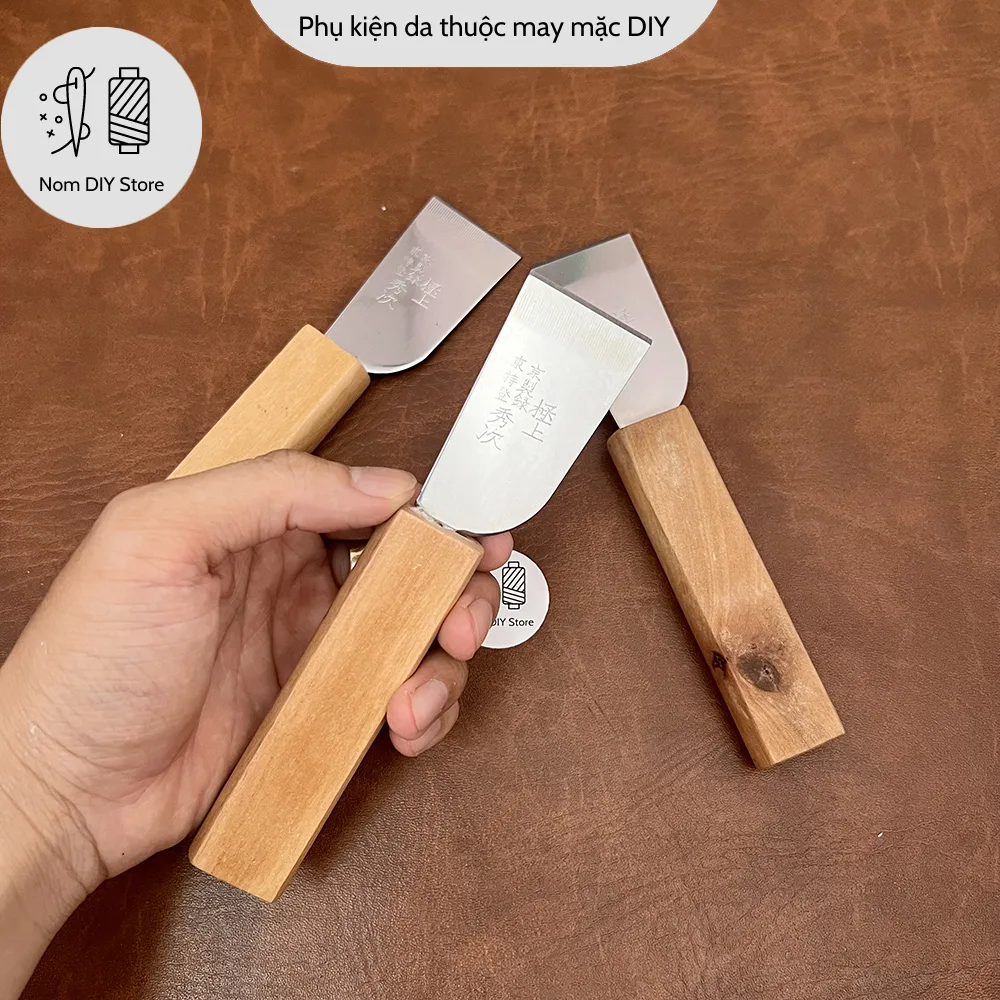 Dao Cắt Da Bò Thủ Công Hidetsu Cán Gỗ – Dao Lạng Da, Dao Tỉa Da Handmade Cho Nghề Da Thủ Công DIY
