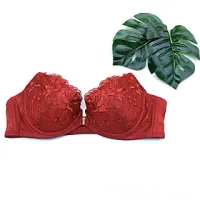 Áo ngực mỏng thêu hoa cài trước có gọng
