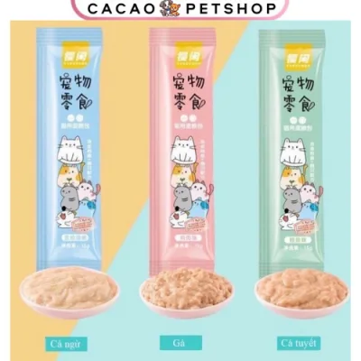 COMBO 50 thanh, 100 thanh mix vị súp thưởng Shizuka cho mèo Soup shizuka, S2 PET siêu rẻ - Cacao