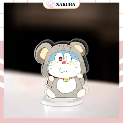 Mô hình Mini Doraemon, Dora The Kid Wang Dora Standee, Chibi Anime Manga chú mèo máy robot trang trí góc học tập cao 3cm