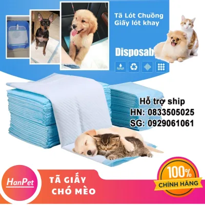 Hanpet - SP161 - (1 Bịch tã giấy 50 miếng) - Giấy lót chuồng, khay chó mèo khổ to 45x60cm