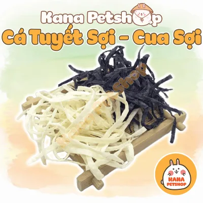 Cá Tuyết Sợi 🐹FREESHIP🐹 Thức Ăn Khô Cá Sợi Trắng Đen Đồ Ăn Dặm Hamster , Sóc , Nhím , Sóc Bay Úc....