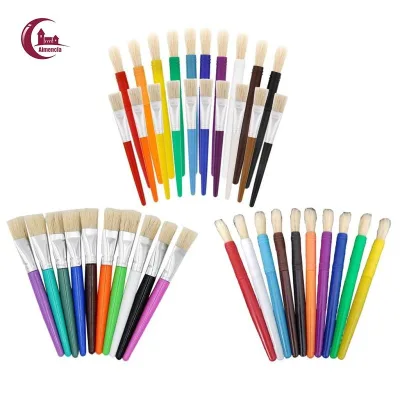 Almencla 10 / 20 Chiếc Trẻ Em Nghệ Sĩ Sơn Bàn Chải Cho Màu Nước Dầu Acrylic Tranh Nghệ Thuật Dụng Cụ