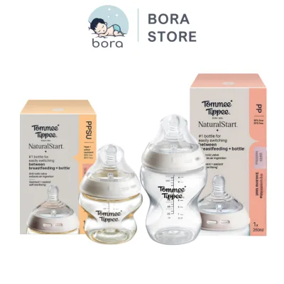 Bình sữa Tommee Tippee Natural Start 150/260ml nhựa PP, PPSU [Được chọn núm 1-4][Cam kết chính hãng]