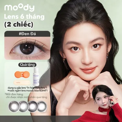 Kính áp tròng moody, 6 tháng, độ cận 0-7, độ giãn tròng 14.0 - 14. 5mm, giá 1 cặp (02 chiếc)