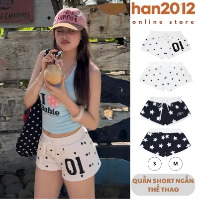 Quần Short Thể Thao Nữ Cạp Trễ Bản To - Quần Đùi Nữ Tập Gym Yoga Style Y2K - Mặc Nhà Đi Chơi Đi Biển
