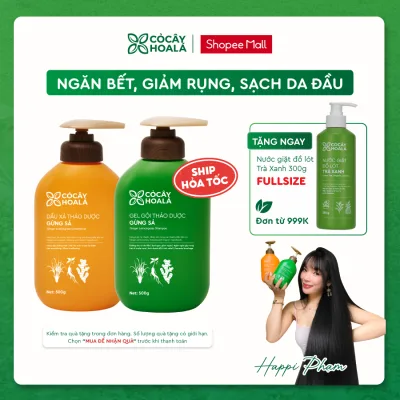 Dầu Gội Thảo Dược Cỏ Cây Hoa Lá Gừng Sả Hỗ Trợ Làm Dày Tóc, Làm Sạch Da Đầu 500g