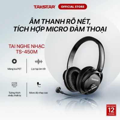 Takstar Ts-450M High-Quality Genuine Earphones with Mic, Noise Canceling, Vivid Sound, High Sensitivity Mic, Listening to Music, Playing Games, Online Learning, 1 Year Warranty