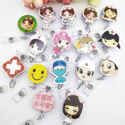 Dây Kéo Thẻ Cute Hàn Quốc - Kẹp Ngực Y Tế 25 Mẫu + TẶNG Móc Khóa Chống Rơi (Y Tá/Bác Sĩ)