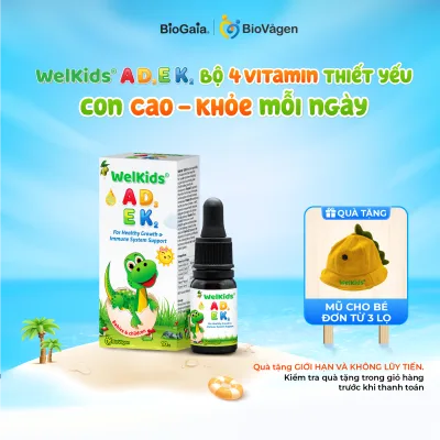 Welkids Adek Supplements D3K2 Combined with Vitamins a and E to Help Improve Resistance and Height Development.