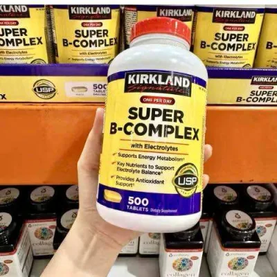 Kirkland Super B-Complex 500 Tablets from the Usa – Supplement with Multivitamin B, Increase Immunity and Energy, Reduce Fatigue