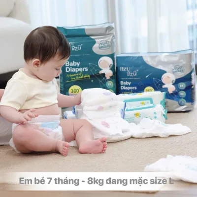 Tã Bỉm BZU BZU Tã Bỉm Công Nghệ Mới Đai Chun Mềm Mại Thấm Hút Tốt An Toàn Cho Da Bé