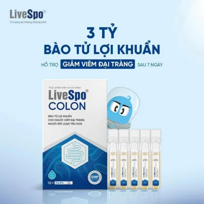 Men vi sinh - LiveSpo Colon - 3 tỷ bào tử lợi khuẩn - đại tràng, táo bón, tiêu chảy (H/10ống) x 5ml