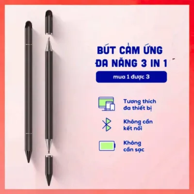 Bút cảm ứng đa năng 3 trong 1 PKT2 - Phù hợp cho máy tính bảng & điện thoại Android / iOS