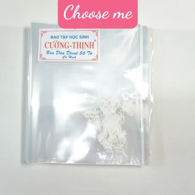 Combo 1 xấp/ 50 tờ Bao tập - Bao vở học sinh trong suốt hình Nai - Bao sách học sinh dày đặc biệt