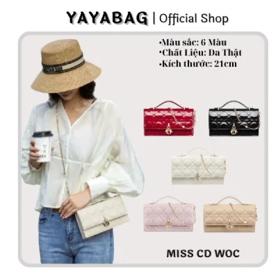 ⛔️[GIÁ TỐT NHẤT]Túi Đeo Chéo Miss CD Mini Handle Ví Quai Xách Cầm Tay Da Dê - Size21cm
