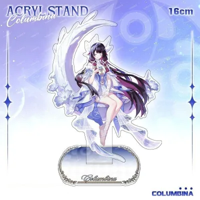 Standee anime Genshin Impact Columbina mẫu Moon Maiden mô hình mica acrylic trang trí bàn học quà tặng game cao 16cm
