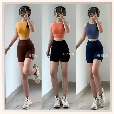 Hersign Women's Short Gym Set Women's Yoga Set Shorts Smixb21N32A Hersign Bare Form Collection
