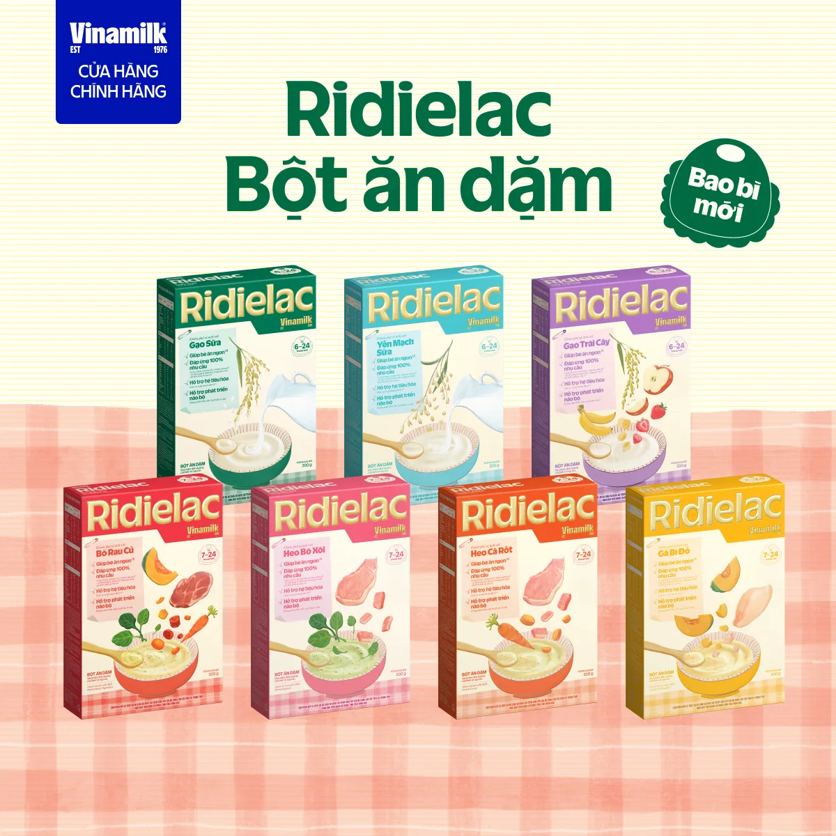 Hộp giấy Bột ăn dặm Vinamilk Ridielac 200g