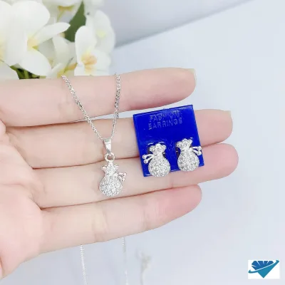 Silver Jewelry Set with Coin Pendant Made of S925 Silver Ms175B