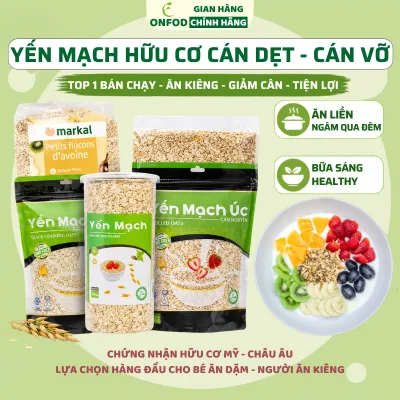 Yến mạch ONFOD cán dẹt cán vỡ, ngũ cốc giảm cân healthy cho người ăn kiêng tập gym 500g