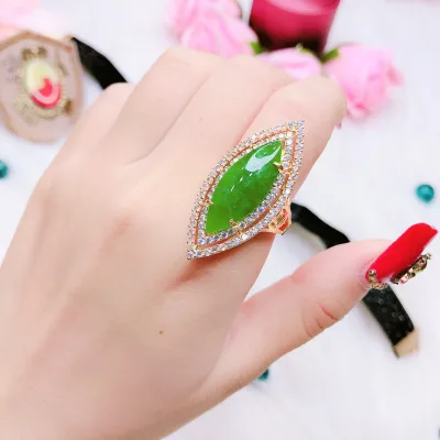 Nhẫn nữ, nhẫn nữ đẹp mạ vàng đá cẩm thạch xanh ngọc 55r hình hột dưa đính đá pha le cao cấp sáng lấp lánh lung linh thiết kế sang trọng nữ tính Trang Sức Gado N073 - đeo làm công sở cực sang chảnh và quý phái
