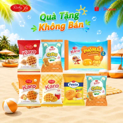 Tặng 2-3 Bánh Lẻ Karo Gà Chà Bông, Hoàng Kim, Trứng Sữa, Chà Bông, Phô Mai & Hoa Cúc Fe'sta