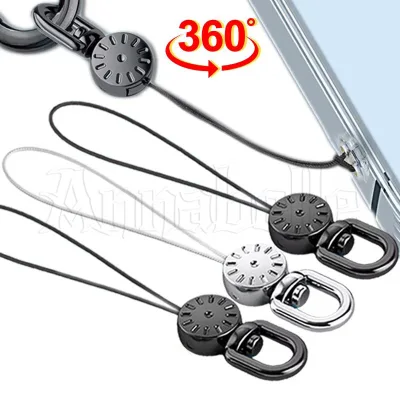 Dây buộc điện thoại xoay 360 độ bằng kim loại - Dây điện thoại có thể treo màu đen, bạc - Phím đĩa Flash USB Pendent - Dây treo điện thoại di động đa chức năng - Phụ kiện dây điện thoại