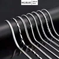 Dây chuyền vòng cổ nam nữ bạc đẹp titan không gỉ kiểu mắt xích trơn chuỗi xoắn đơn giản phụ kiện trang sức dài 50cm 55cm