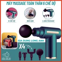 Máy Massage Cầm Tay - Súng Massage Vai Gáy Trị Liệu Toàn Thân  4 Đầu 6 Chế Độ Đấm Bóp Toàn Thân Trị Liệu Cổ Vai Gáy.