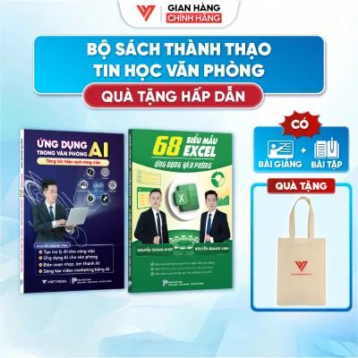 Set of 2 Ai Application Books - 68 Office Information Technology Templates with Video + Practical Exercises - Information Technology Training + Cloth Bag