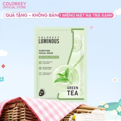 1 Miếng Mặt Nạ Trà Xanh COLORKEY LUMINOUS BHA Hỗ Trợ Giảm Dầu Mụn 25ml/miếng