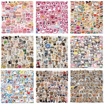 Set 10-100 sticker hoạt hình cute, Labubu, Capybara Loopy Gấu dâu trang trí mũ bảo hiểm, laptop, bình nước, ốp đt
