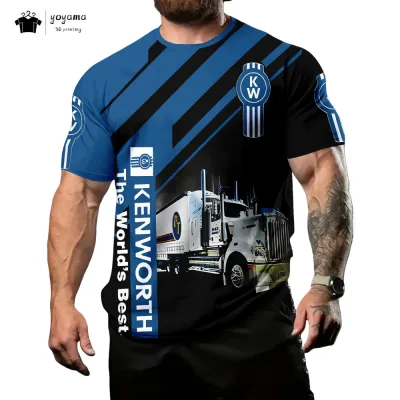 Quần Áo Nam 3D Xe Tải In Hình Mùa Hè Thoáng Khí Nam Tay Ngắn Thời Trang Plus Size Áo Nam Thời Trang Cổ Tròn Áo Thun Nam