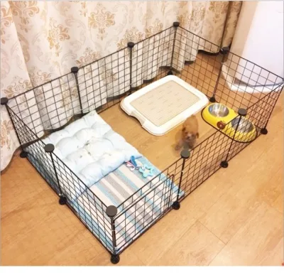 Bộ chuồng quây thú cưng gồm 10 lưới sắt lắp ghép tặng kèm phụ kiện lắp ráp
