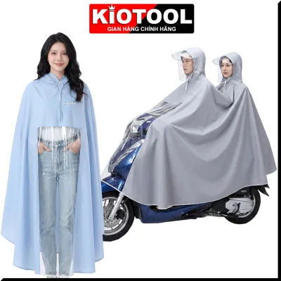 Áo mưa đi xe máy Kiotool che phủ toàn thân vành đôi chắn nước, dễ dàng sử dụng điện thoại