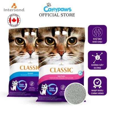 Cát Vệ Sinh Cho Mèo Classic Hương Phấn Trẻ Em Baby Powder, không mùi - Cát Đất Sét Chính Hãng - Xuất Xứ Canada - 7kg