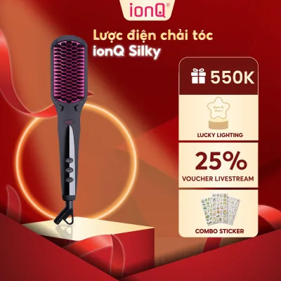Lược điện chải tóc ionQ Silky 200 triệu ion âm lõi gốm T-Gross chăm sóc tóc suôn mượt