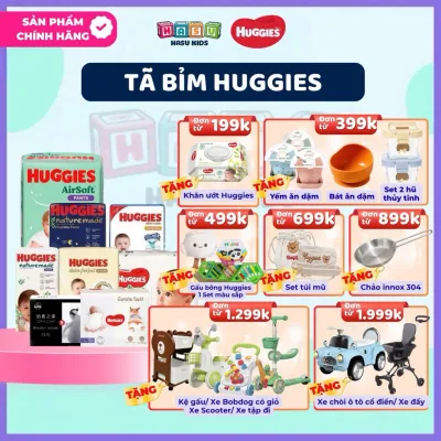 Tã/ Bỉm Huggies Nature Made / Skin Care Tràm Trà/Skin Perfect chống hăm, thấm hút sâu Size NB60/S82/M64/L54